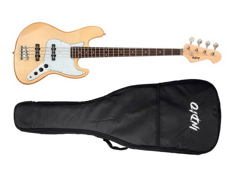 Natural Flamed Maple Electric Bass with Gig Bag G8840