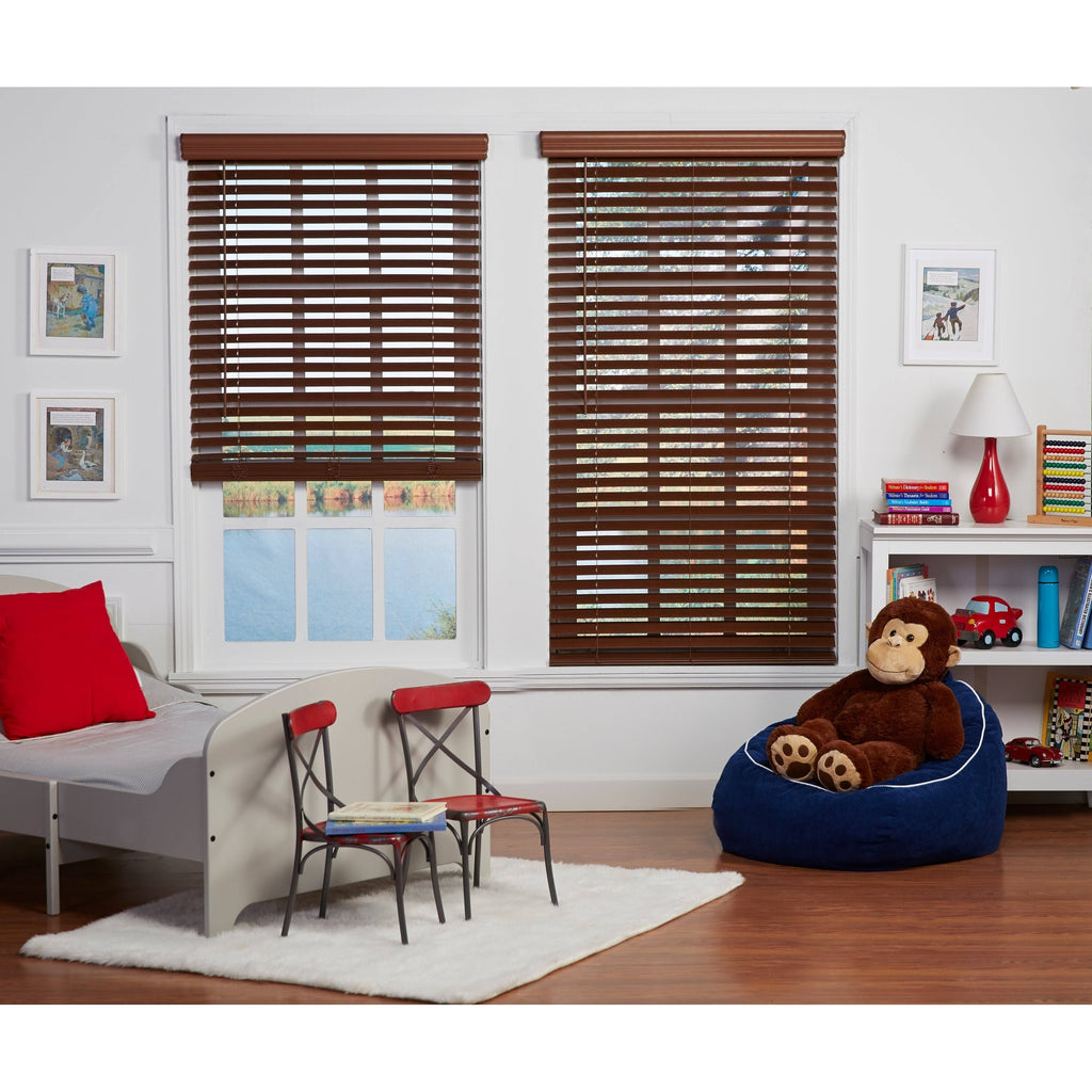 Dark Oak Cordless Faux Wood Blind Z535780