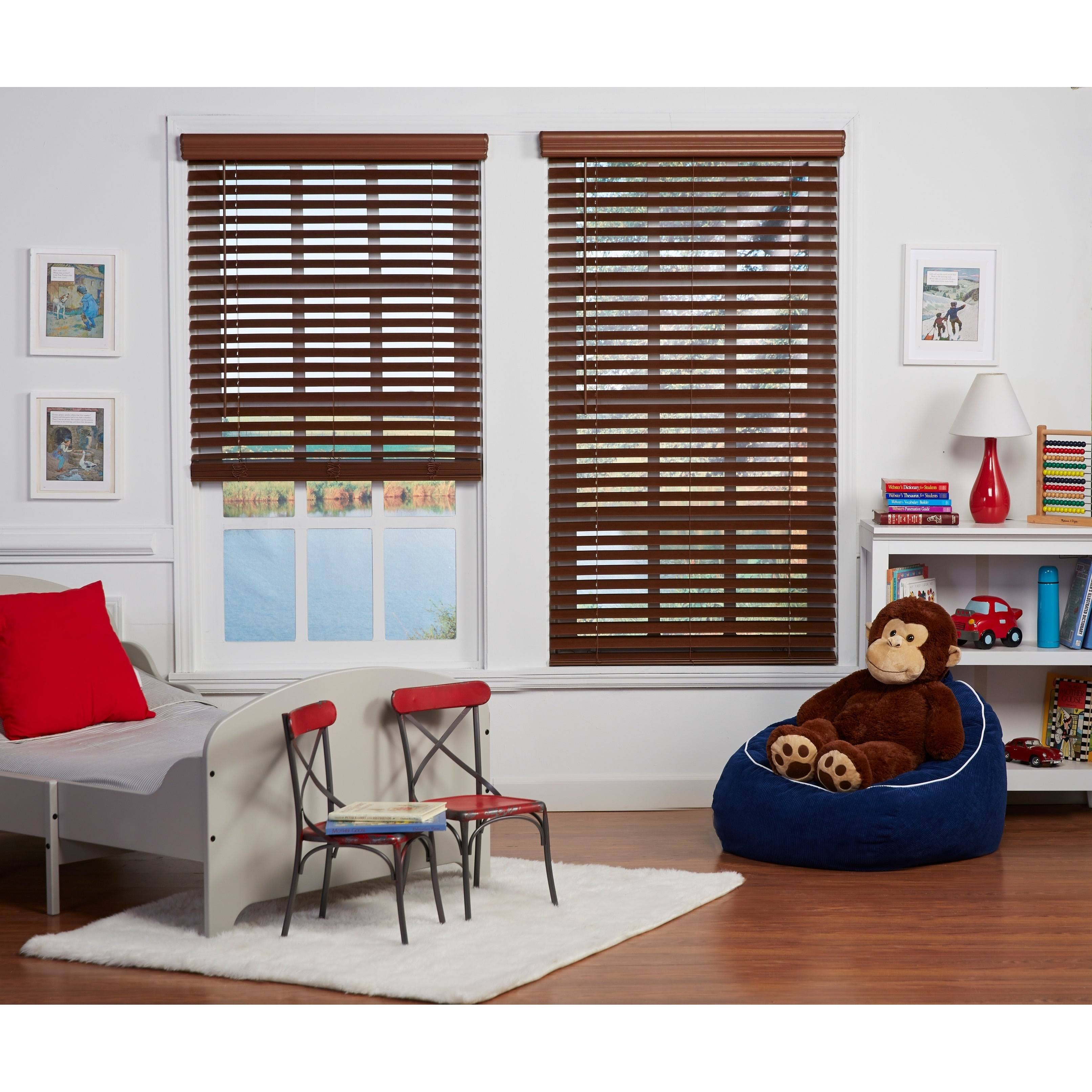 Dark Oak Cordless Faux Wood Blind Z535780