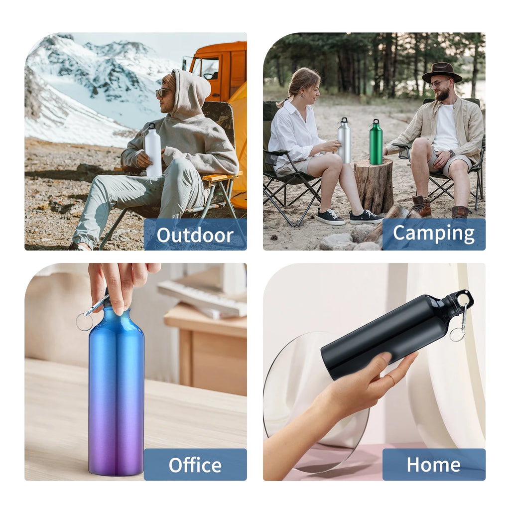 750mL Aluminum Water Bottle with Carabiner W96678