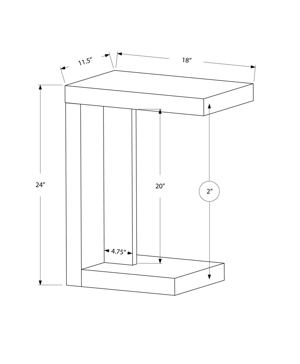 Cappuccino Particle Board Accent Table X8795