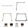 Black Three Sided Adjustable Ceiling Rod Room Divider P517
