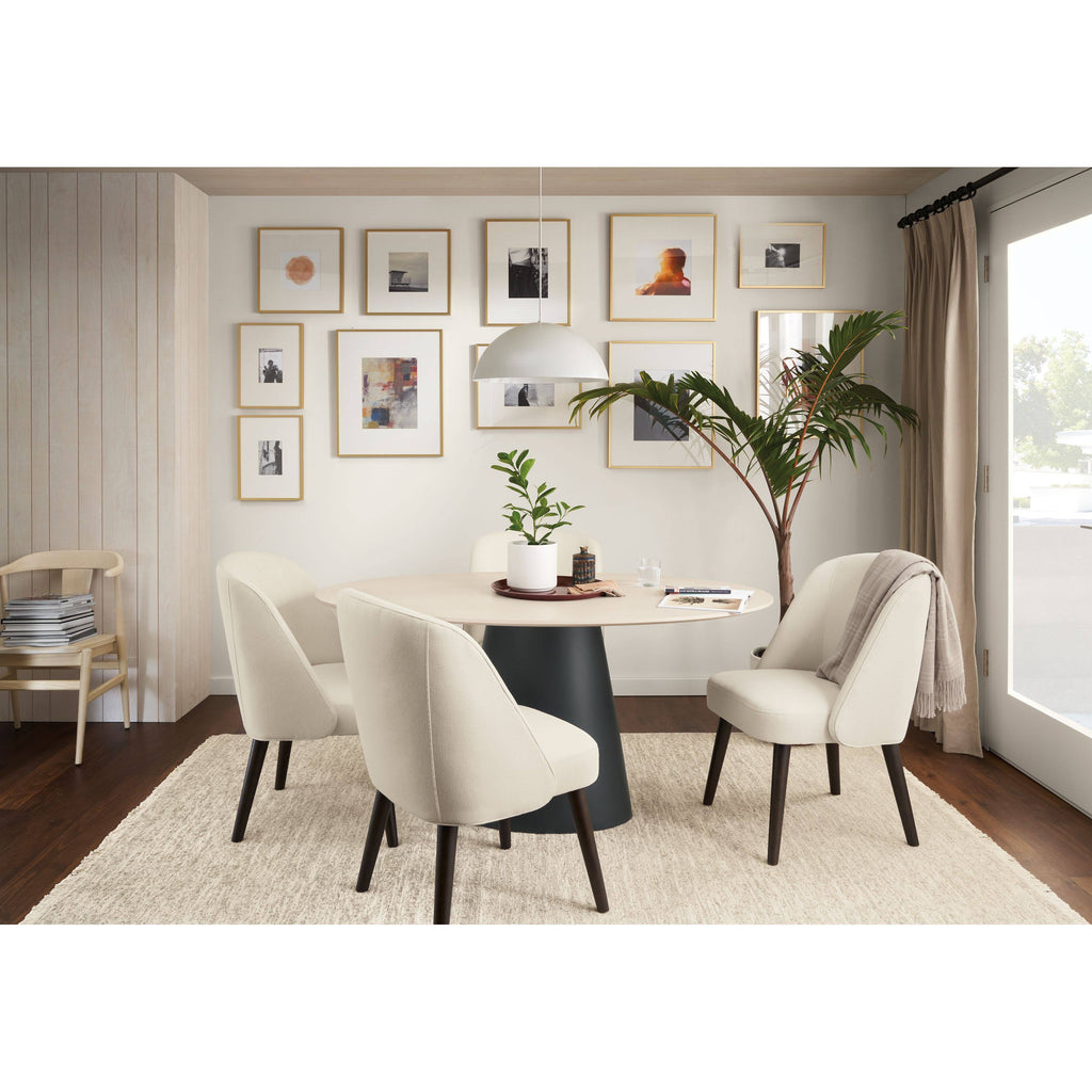 Modern Cora Side Chair in Tatum Moss with Charcoal Legs Green Brown Performance Fabric F6459