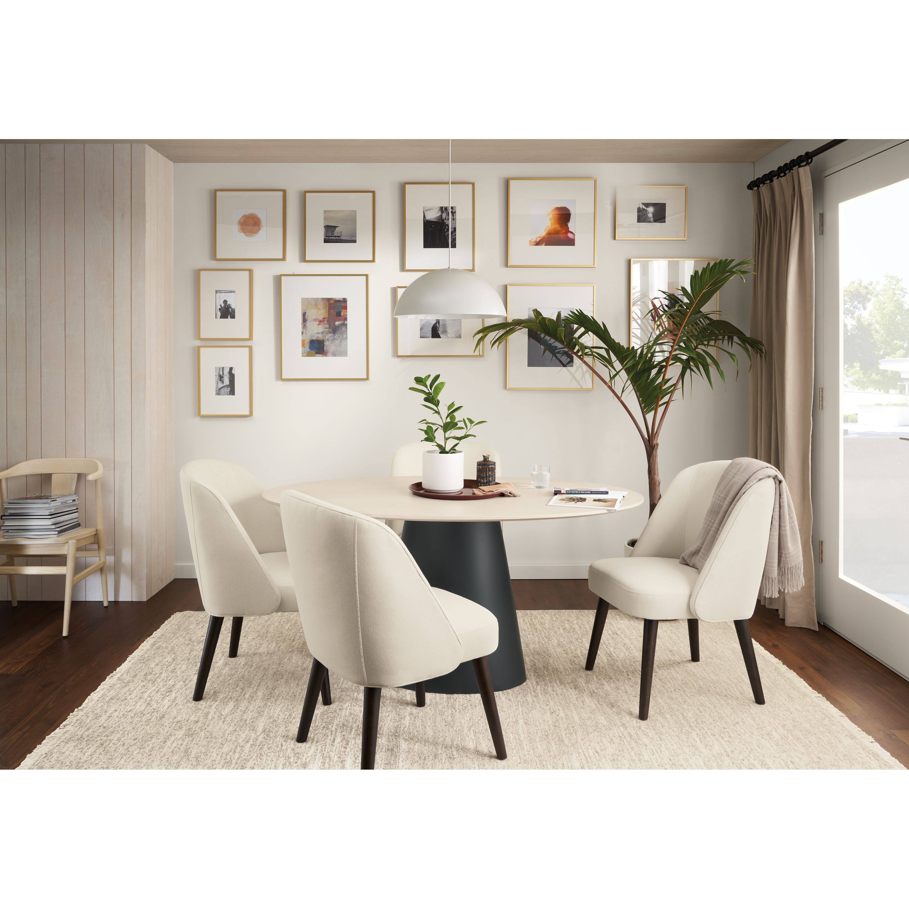Modern Cora Side Chair in Tatum Moss with Charcoal Legs Green Brown Performance Fabric F6459
