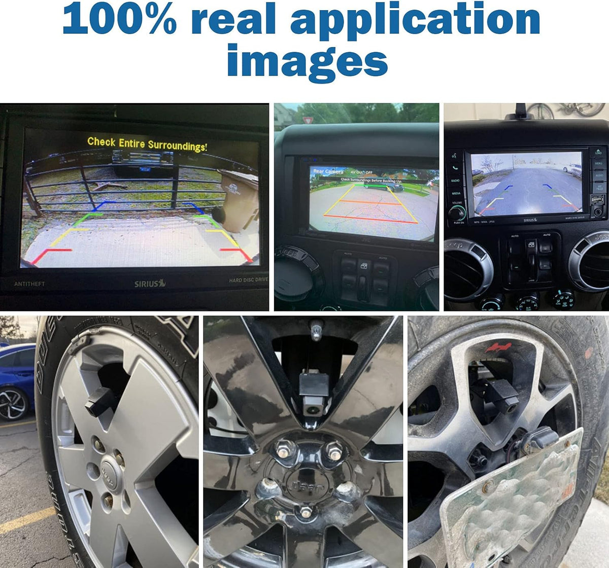 Spare Tire Rear View Backup Camera for Jeep Wrangler JK 2007-2018, Waterproof with Factory Radio RCA Adapter B248227