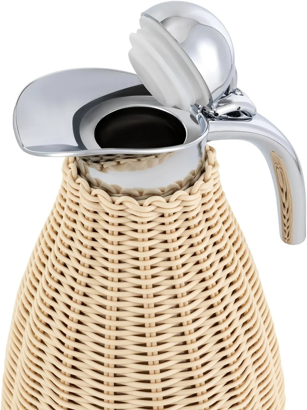 Beige Rattan Double Walled Vacuum Insulated Coffee Jug D492