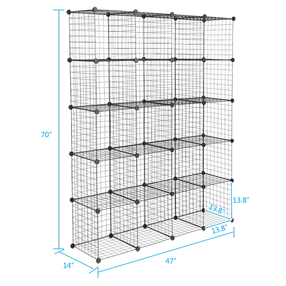 20-Cube Metal Wire Cube Storage Shelves Organizer K1876