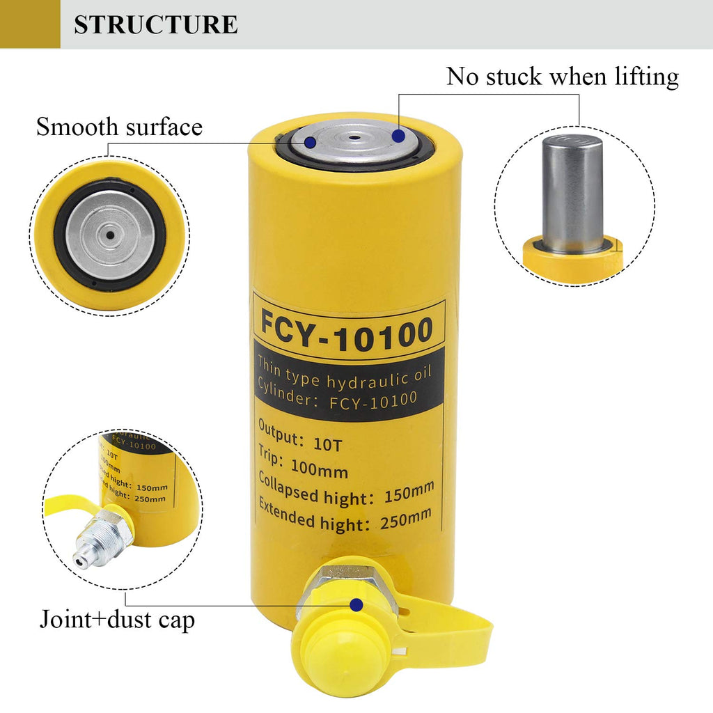 20 ton Hydraulic Jack Cylinder Short Type Stoke 100mm V307
