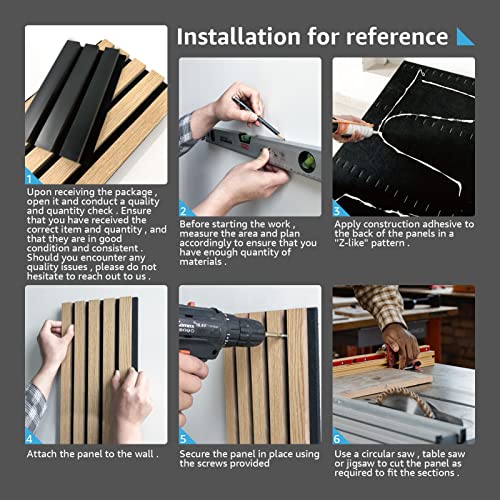 4-Piece Wood Slat Acoustic Panels, Matte Black X421