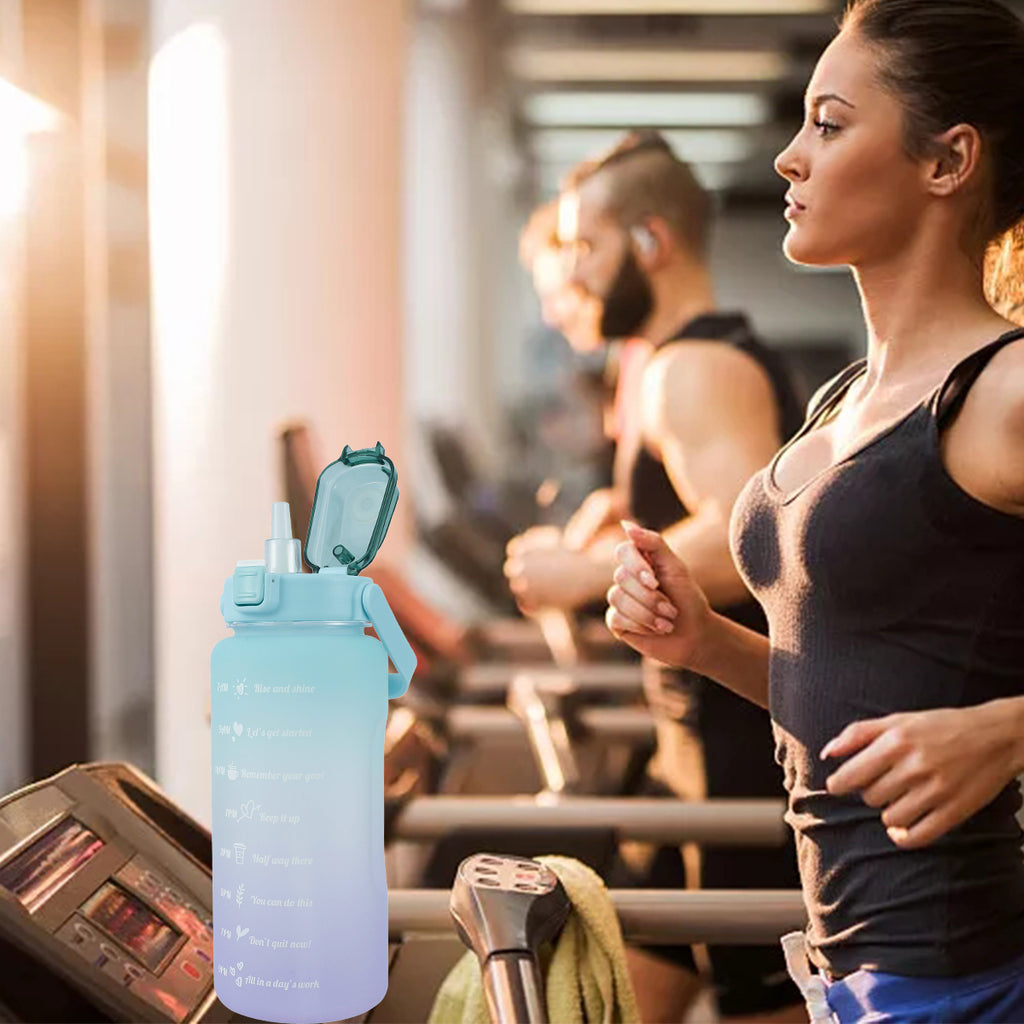 Gradient Color Water Bottle with Time Marker D551841
