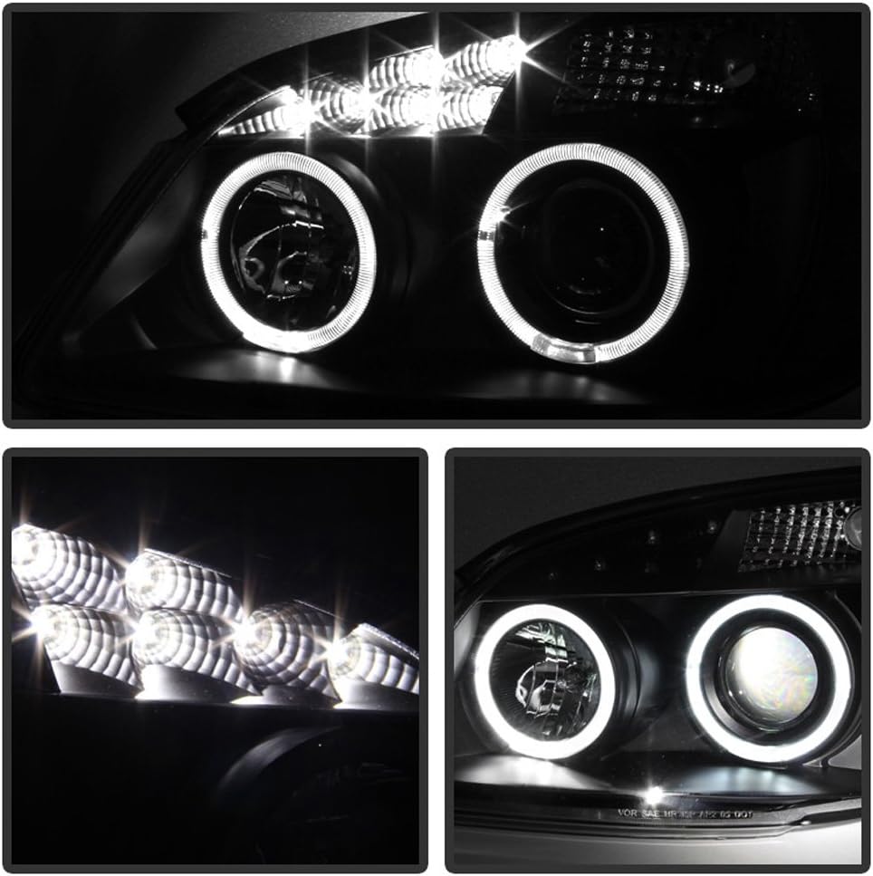 Black LED DRL Halo Projector Headlights Driver Passenger Side G73519