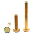 1/4 inch-20 x 1 1/8 inch Coarse Thread Grade 8 Hex Cap Screw Alloy Steel Yellow Zinc Plated Pk 2000 R966261