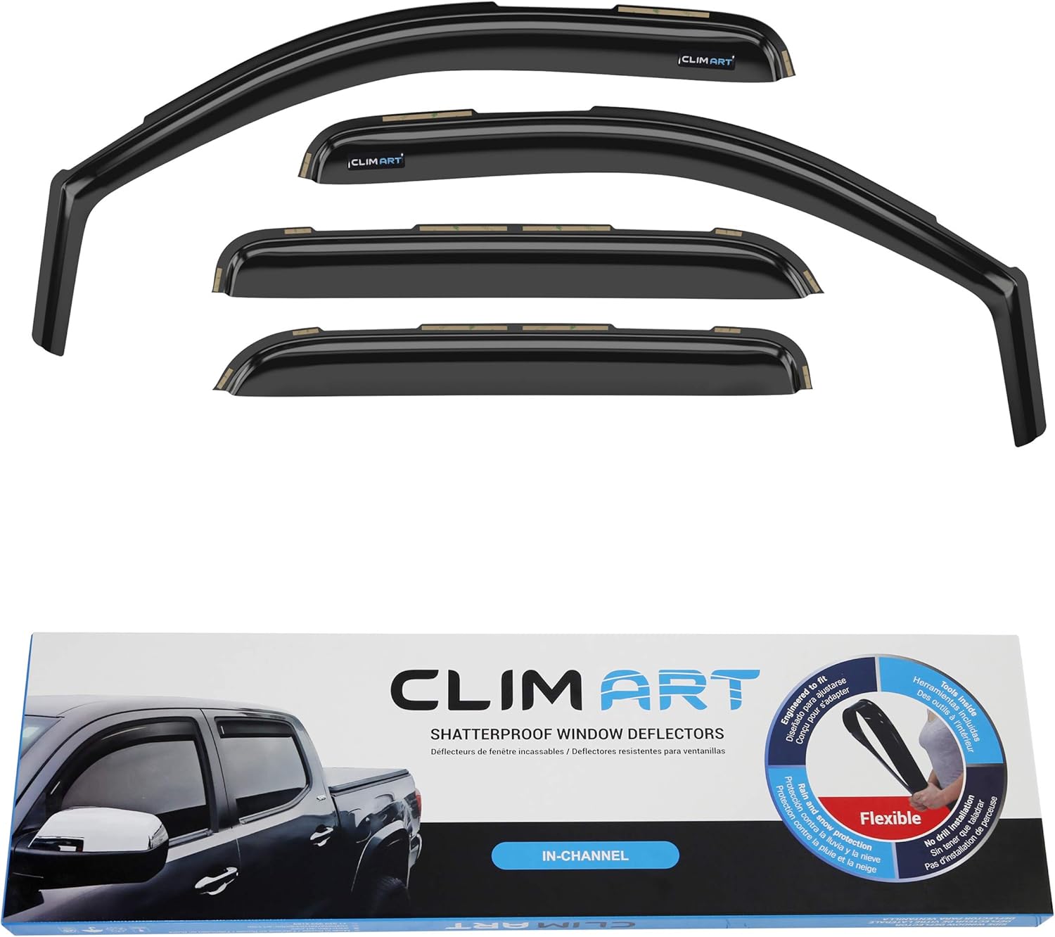 Rain Guards for Chevrolet Silverado/GMC Sierra 1500 Crew Cab, 4pcs K558