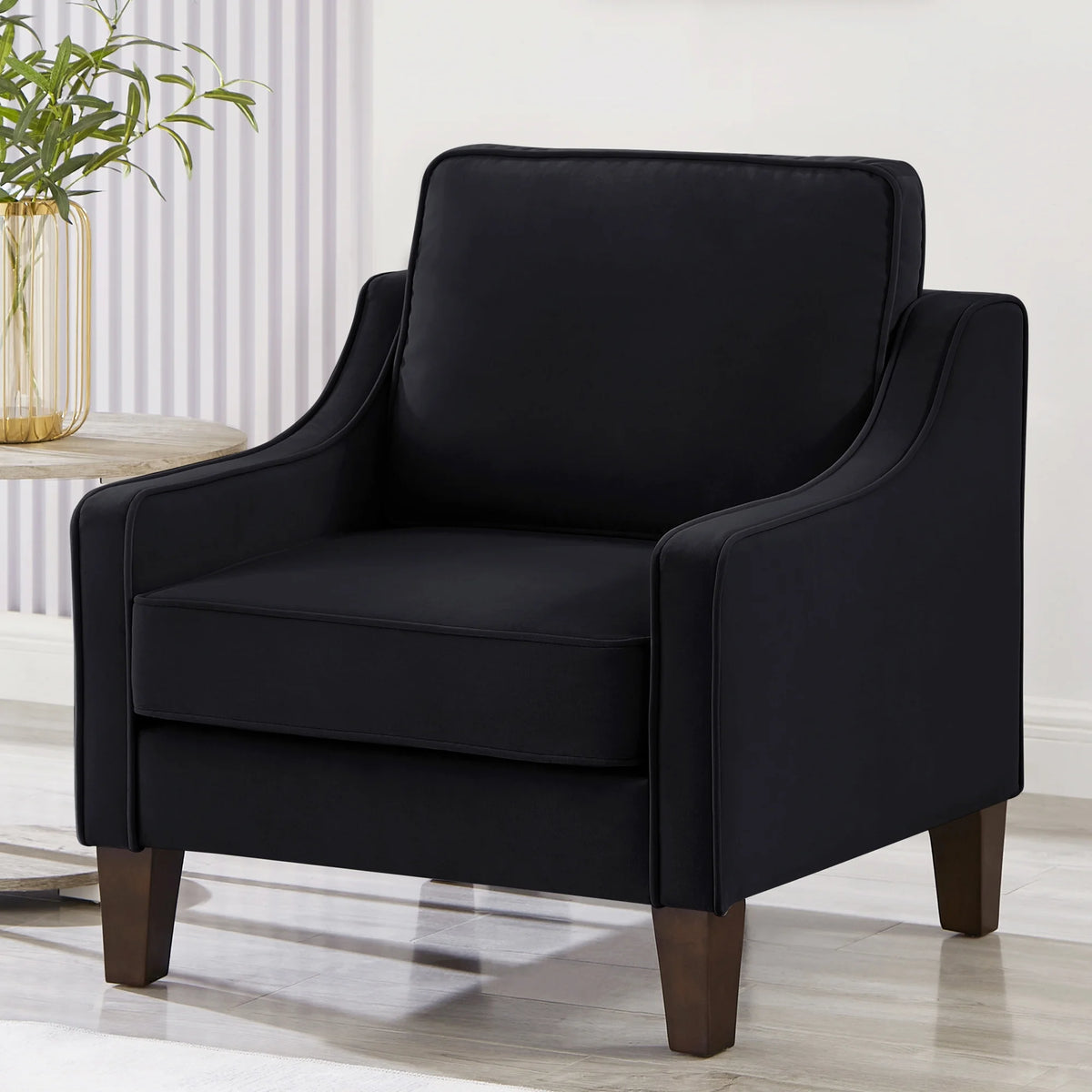 Black Velvet Armchair F78480