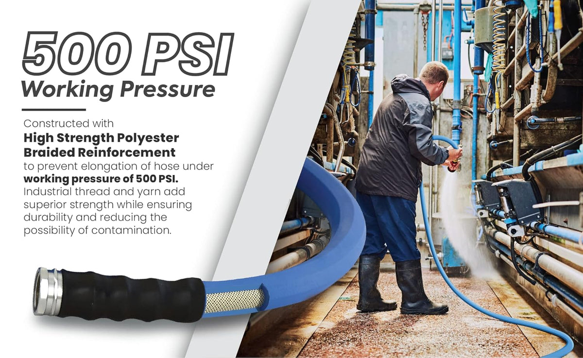3/4" x 25' 100% Rubber Garden Hose, 500 PSI, Pack of 2 W925