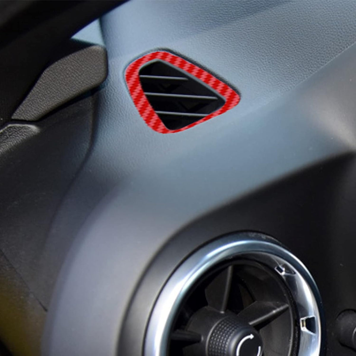 Red 28PCS Carbon Fiber Texture Vinyl Wrap Center Console Dashboard Cover Sticker H4555