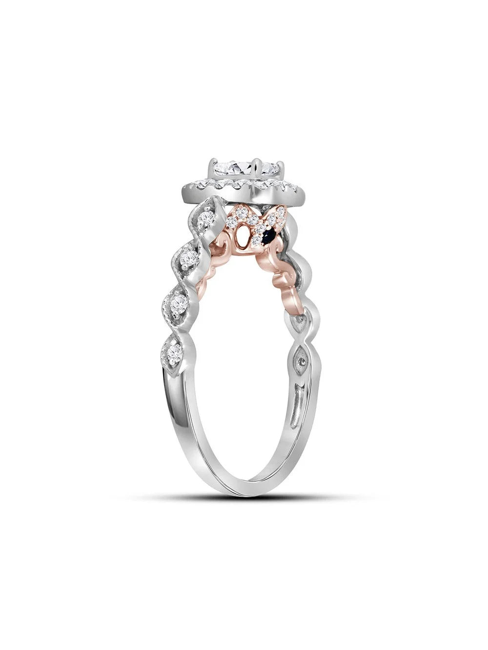 Emerald Cut Diamond Engagement Ring in 14K White Gold F485405