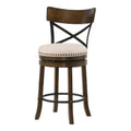 Live Edge Oak and Black Low Back Wood Counter Height Bar Stool Set of 2 A768
