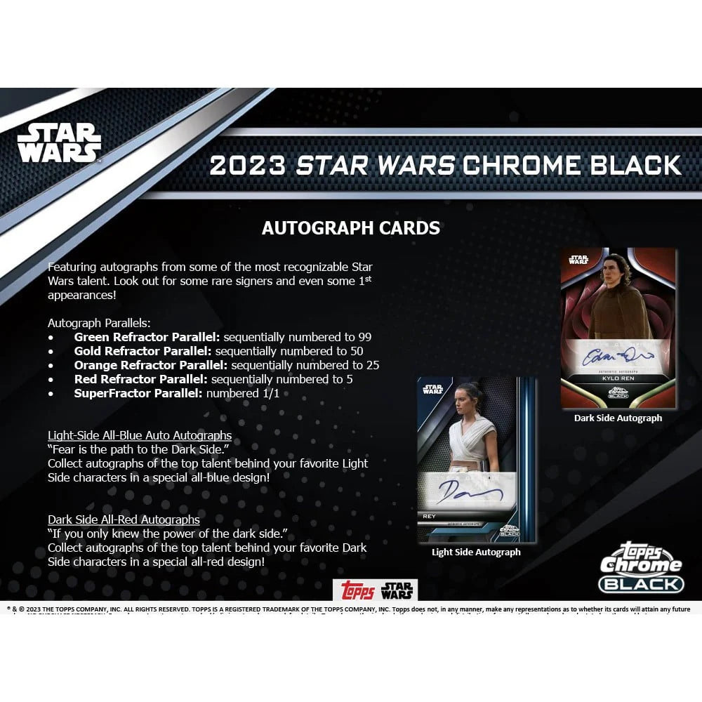 2023 Topps Chrome Black Trading Card HOBBY Box (1 Encased Autograph) P989708