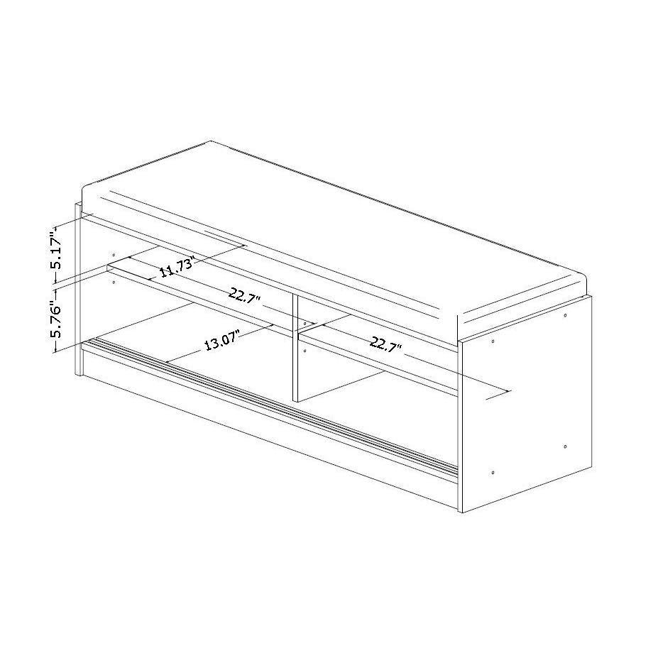 Dark Brown Wood Storage Bench Organizer U107233