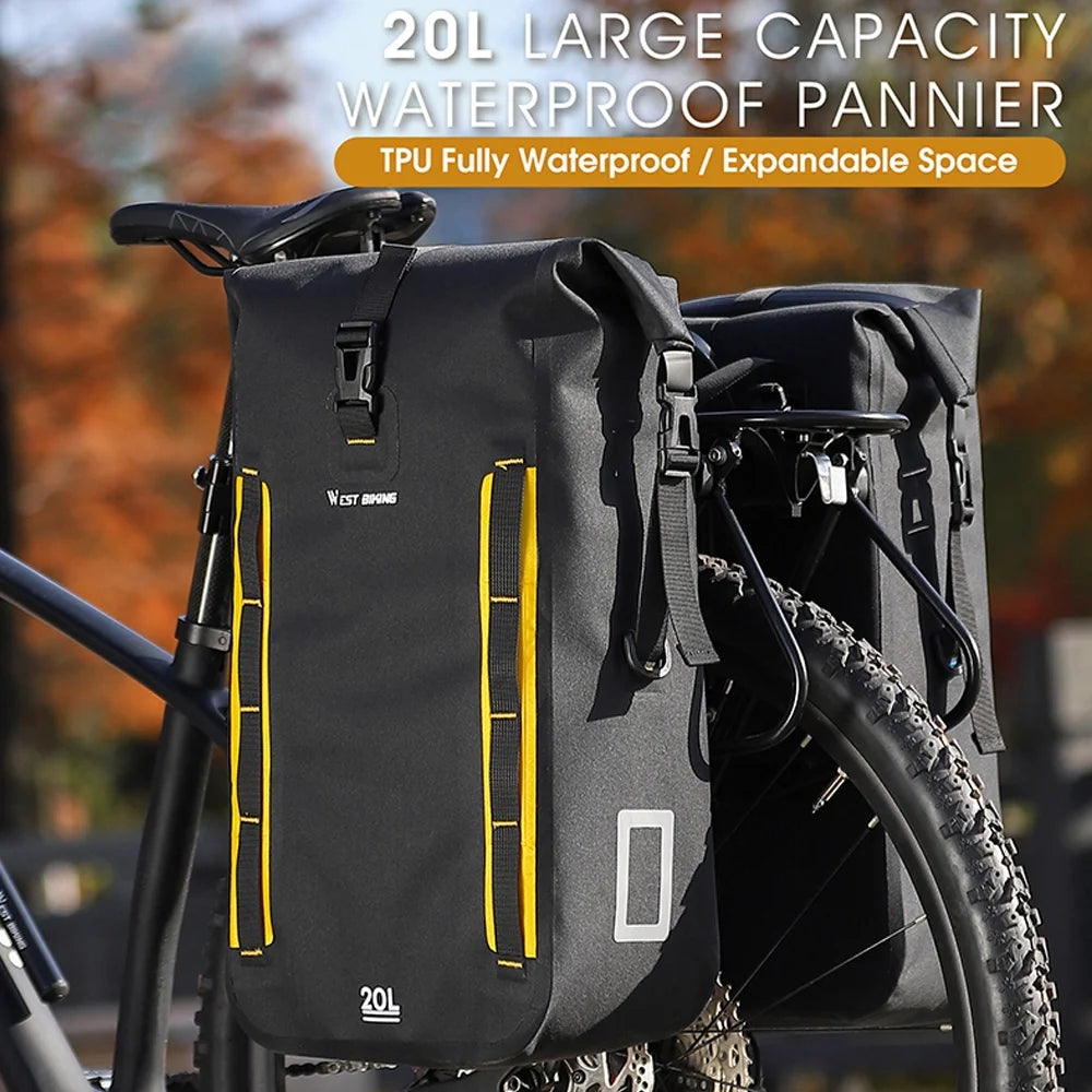 Expandable Bike Rear Storage Bag with Rack Trunk Bag N37973