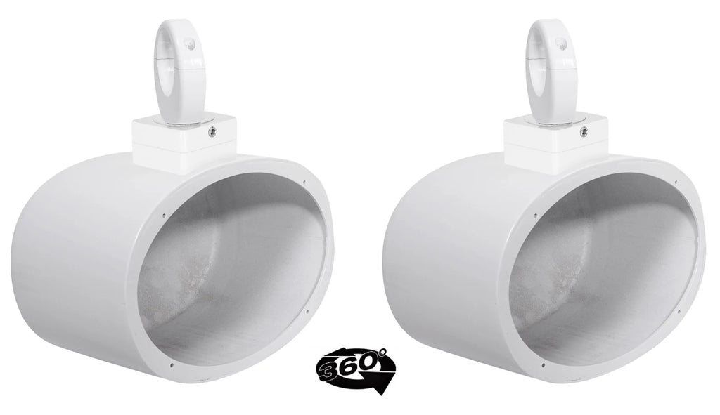 6x9" Swivel White Aluminum Wakeboard Tower Speaker Pods A5621