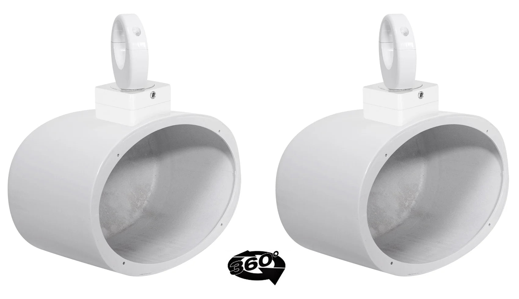 6x9" Swivel White Aluminum Wakeboard Tower Speaker Pods A5621
