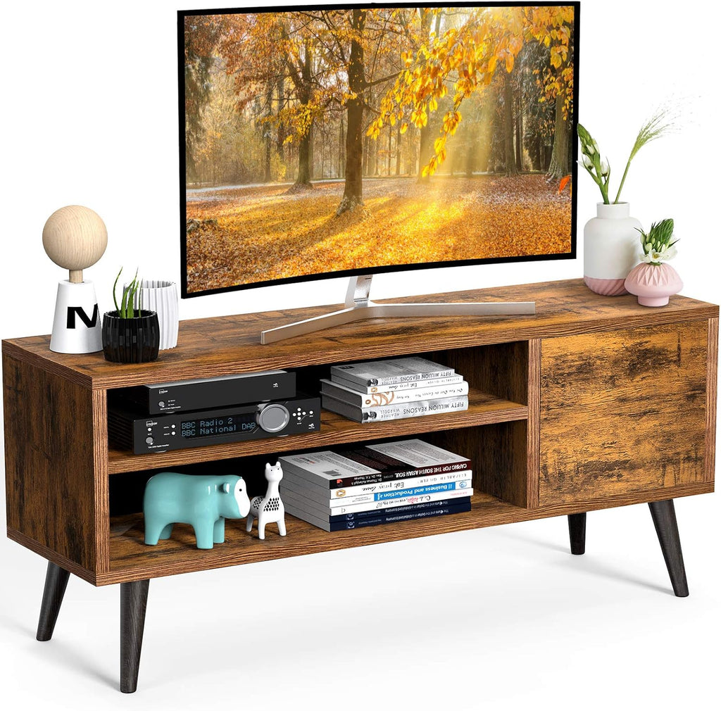 Retro Wood TV Console Table with Storage Y363050