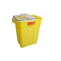 9 Gal Yellow Hinged Top Sharps Collector N685