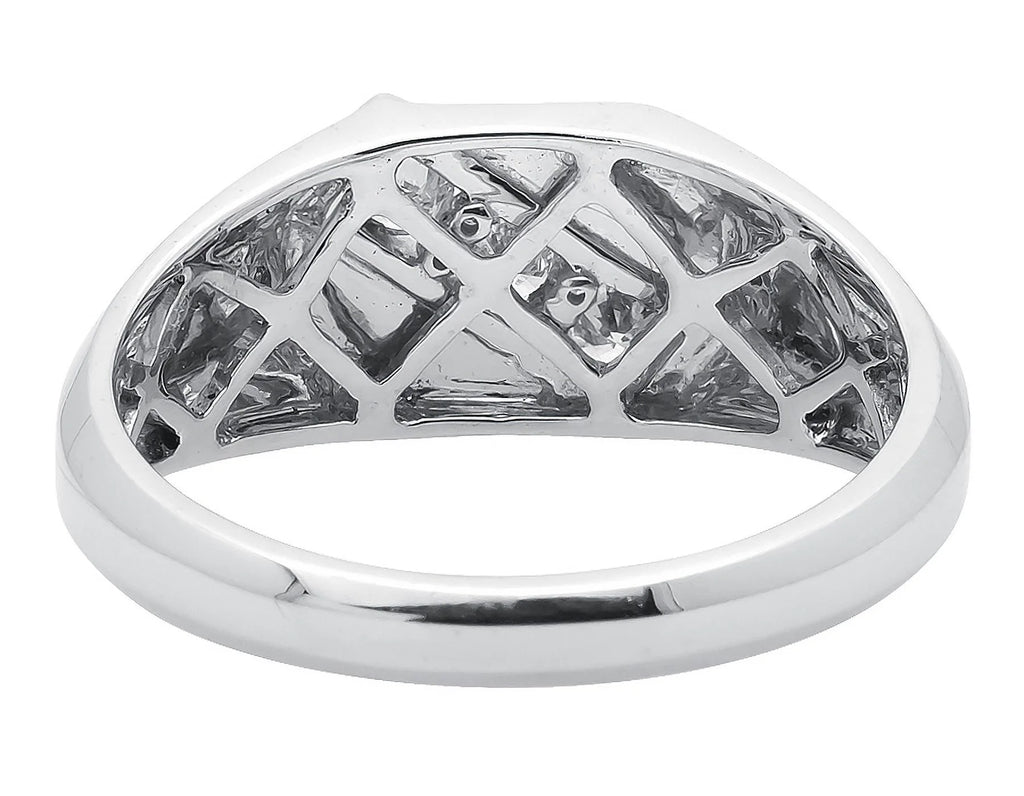 White Gold Genuine Diamond Pinky Ring Band A4808