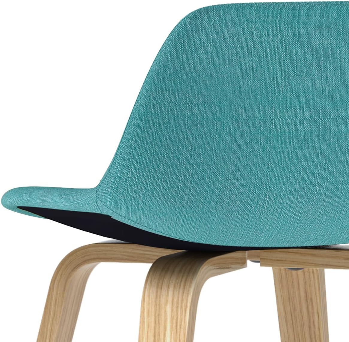 Aqua Blue Linen Look Fabric Bentwood Counter Height Stool Set Of 2 Q91862