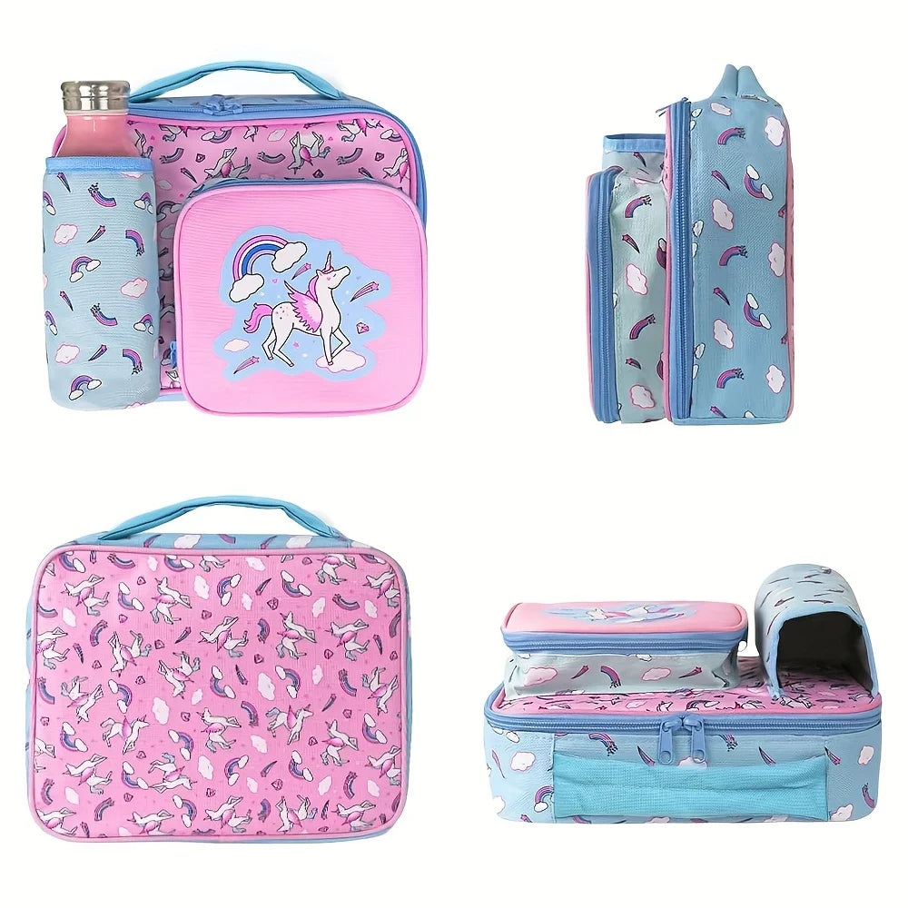 Insulated Lunch Bag with Bottle Holder, 3 Compartments, Waterproof K13357