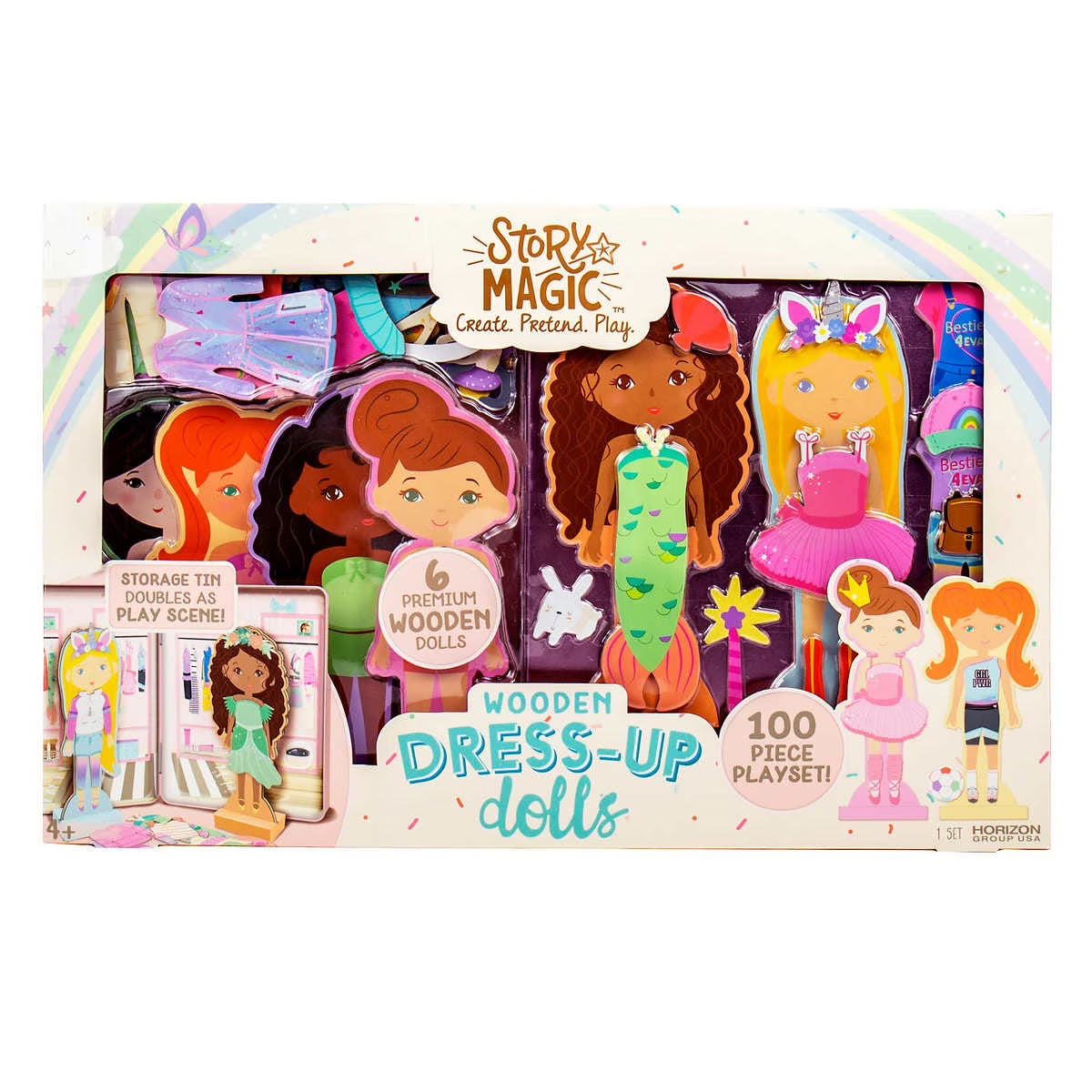 Wooden Dress Up Dolls with Tin U451