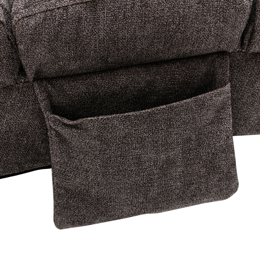 Dark Gray Linen Massage Recliner Chaise Chair K89433