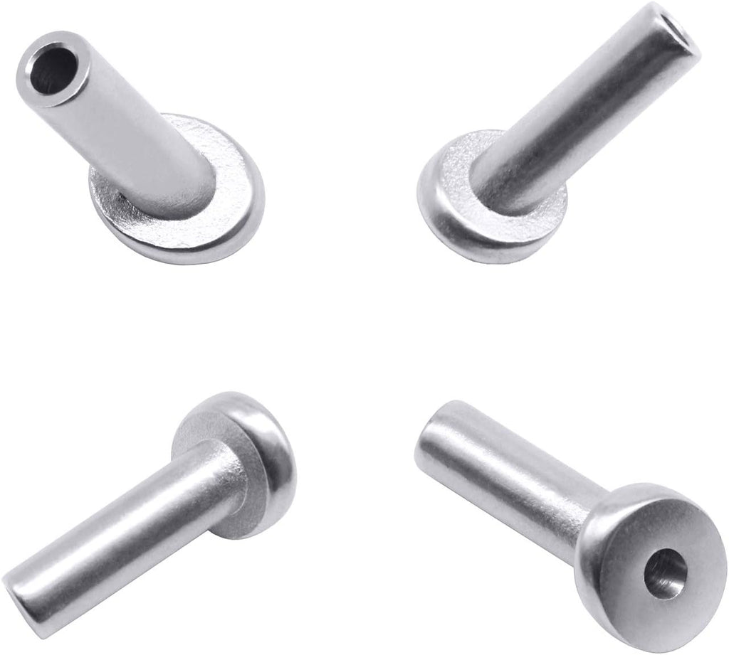 40 Pack 45 Degree T316 Marine Grade Stainless Steel Angle Beveled Protector Sleeves Wood Post Protector for 1/8", 5/32", 3/16" Wire Rope Cable Railing B44457