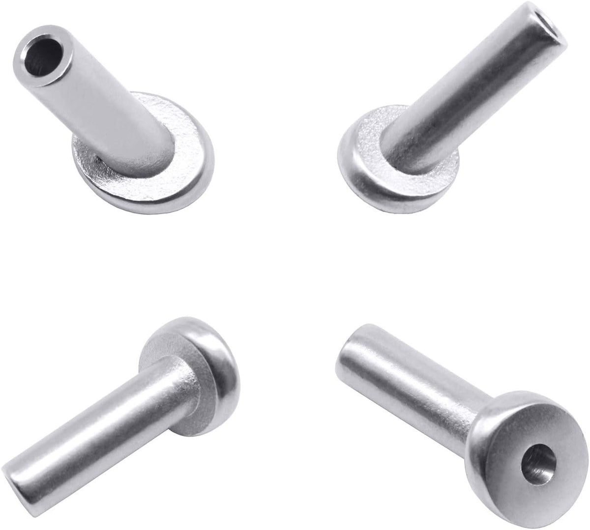 40 Pack 45 Degree T316 Marine Grade Stainless Steel Angle Beveled Protector Sleeves Wood Post Protector for 1/8", 5/32", 3/16" Wire Rope Cable Railing B44457
