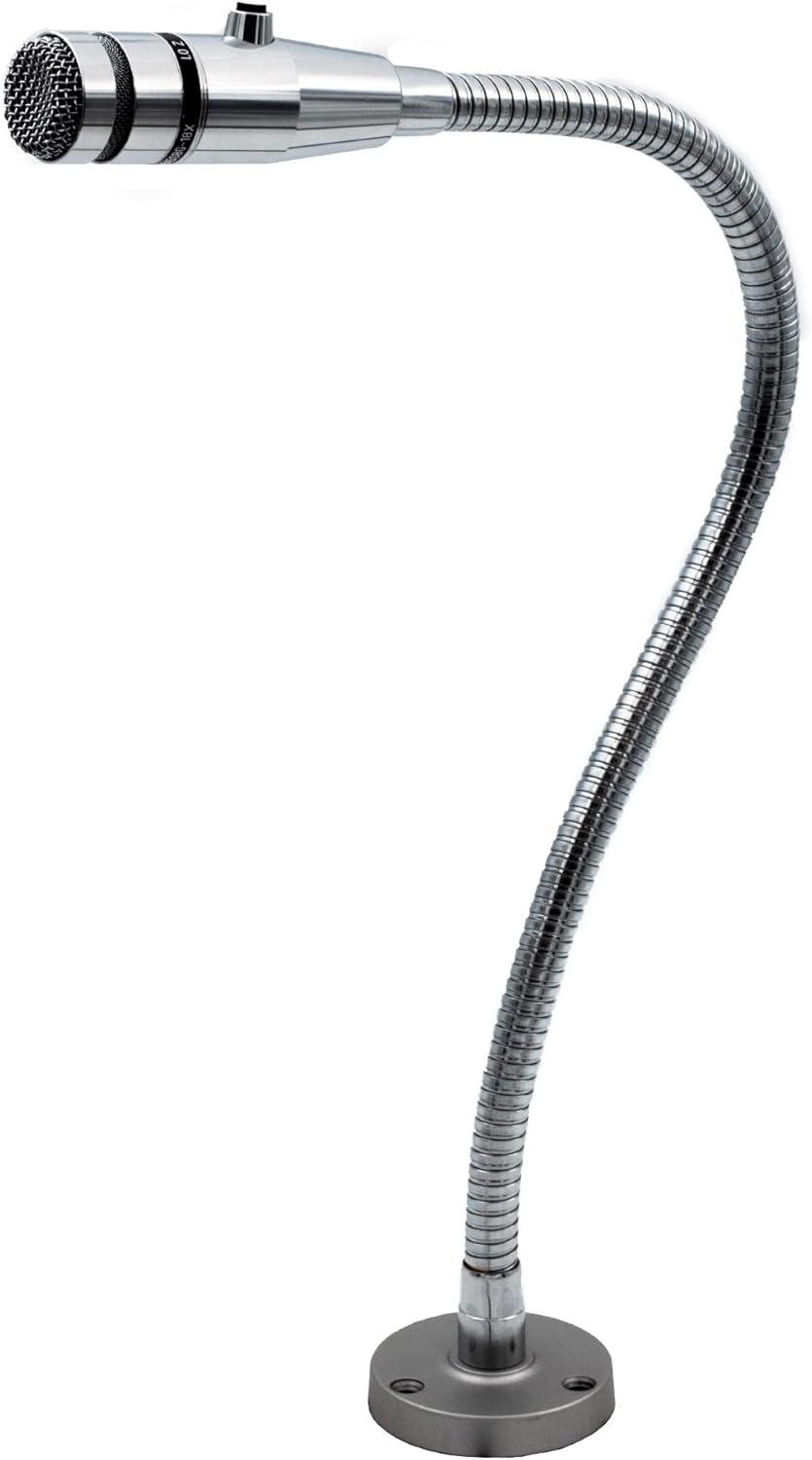 Cardioid Dynamic Low Z Microphone with 18 Inch Gooseneck and Push-to-Talk Switch I477350