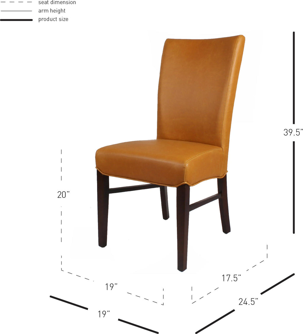 Bonded Leather Chair, Set of 2, Caramel C71477