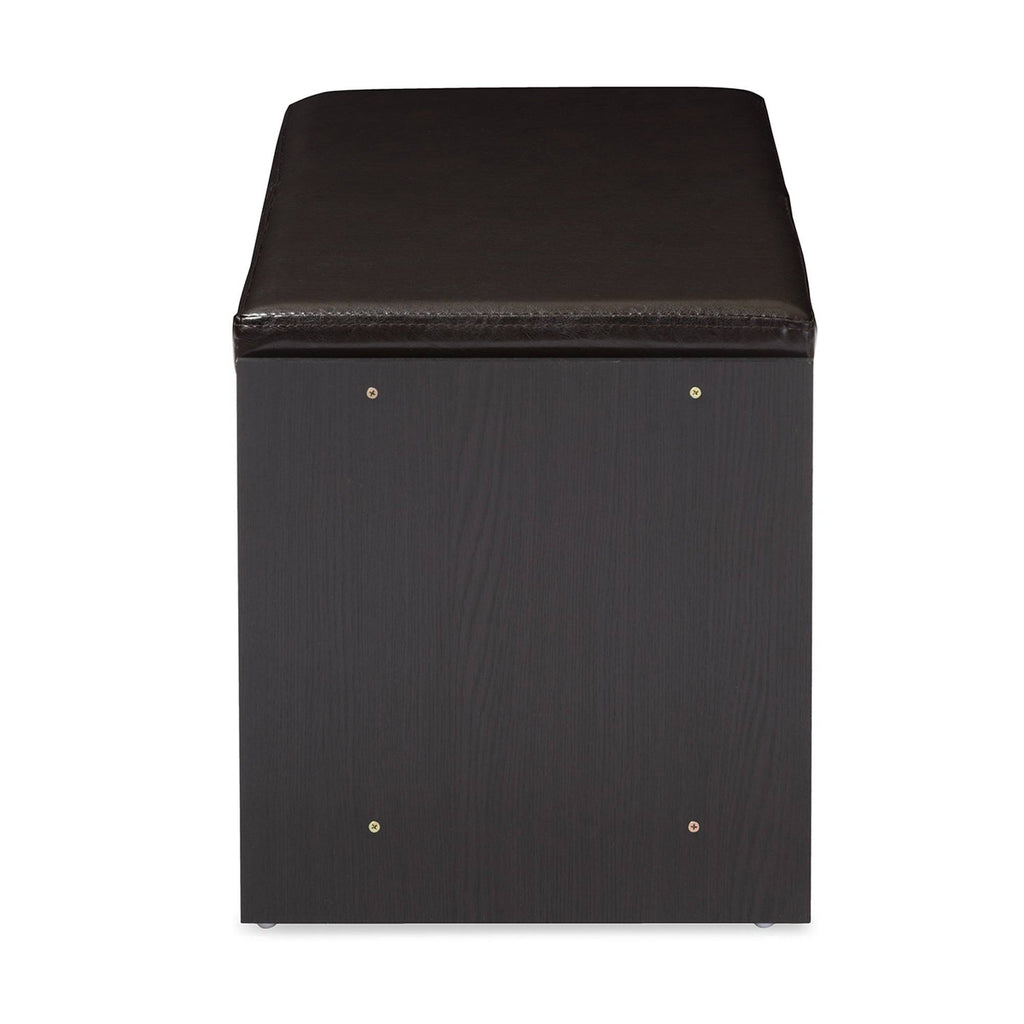 Dark Brown Wood Storage Bench Organizer U107233