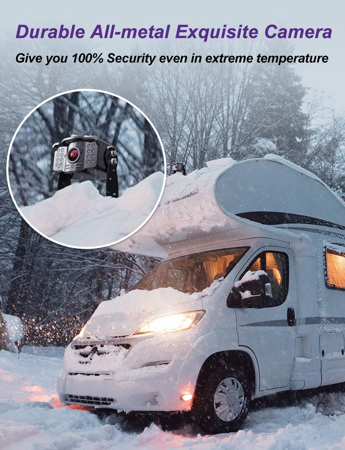 Backup Camera System with 7 Monitor Built-in DVR Waterproof Camera Kit W416263