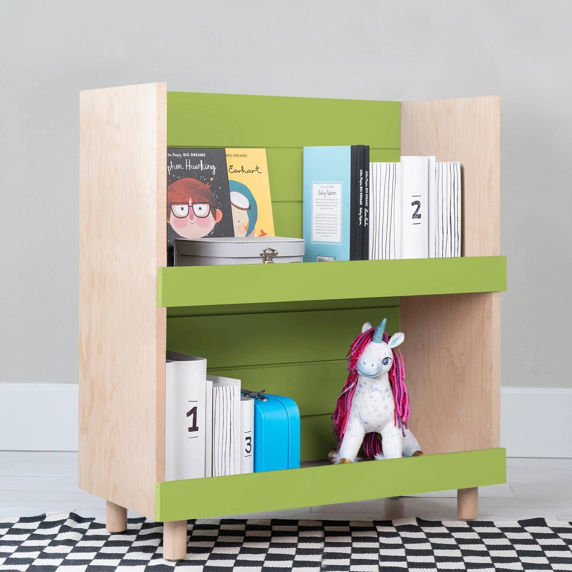 Walnut / Pacific Blue Kids Bookcase Y855064
