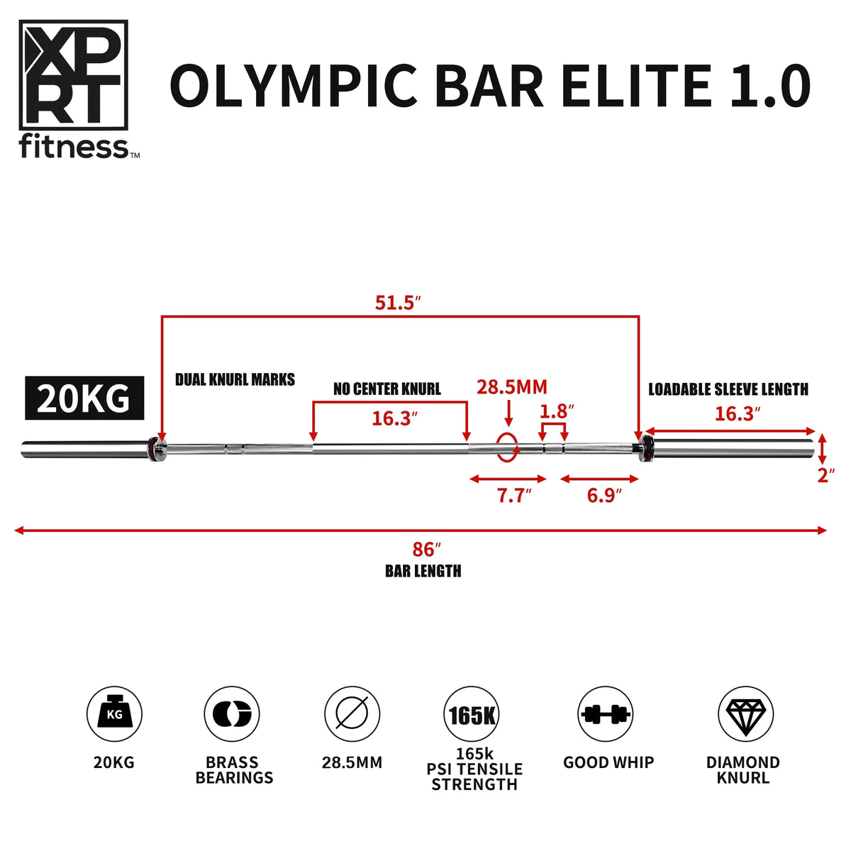 Chrome Barbell with Olympic Plates, 1000 lb. Capacity H31312