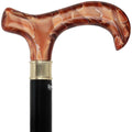 Black Beechwood Walking Cane with Brass Collar X30991