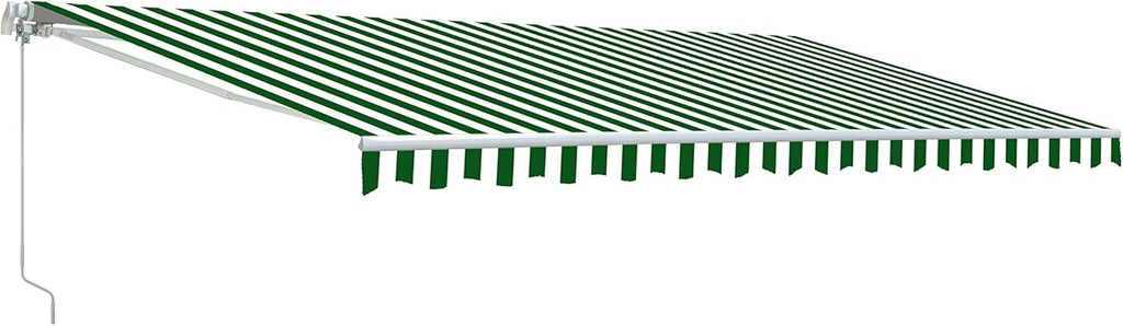 Green and White Striped Retractable Awning Fabric Replacement 13 x 10 Feet Pack of 2 C61460