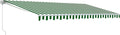 Green and White Striped Retractable Awning Fabric Replacement 13 x 10 Feet Pack of 2 C61460