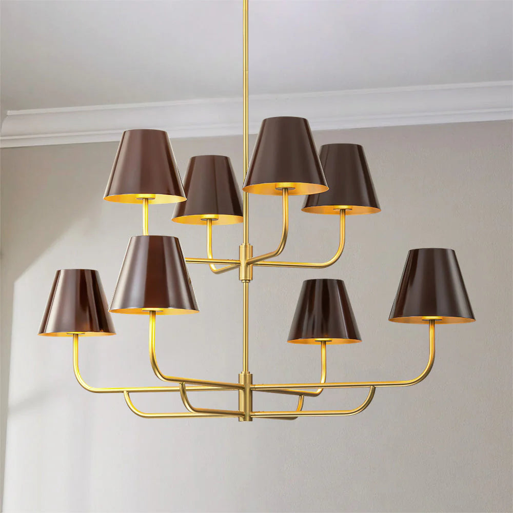 8-Light Dimmable Tiered Chandelier P3643