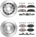 FRONT + REAR OE Brake Rotors + Ceramic Pads + Hardware U65469