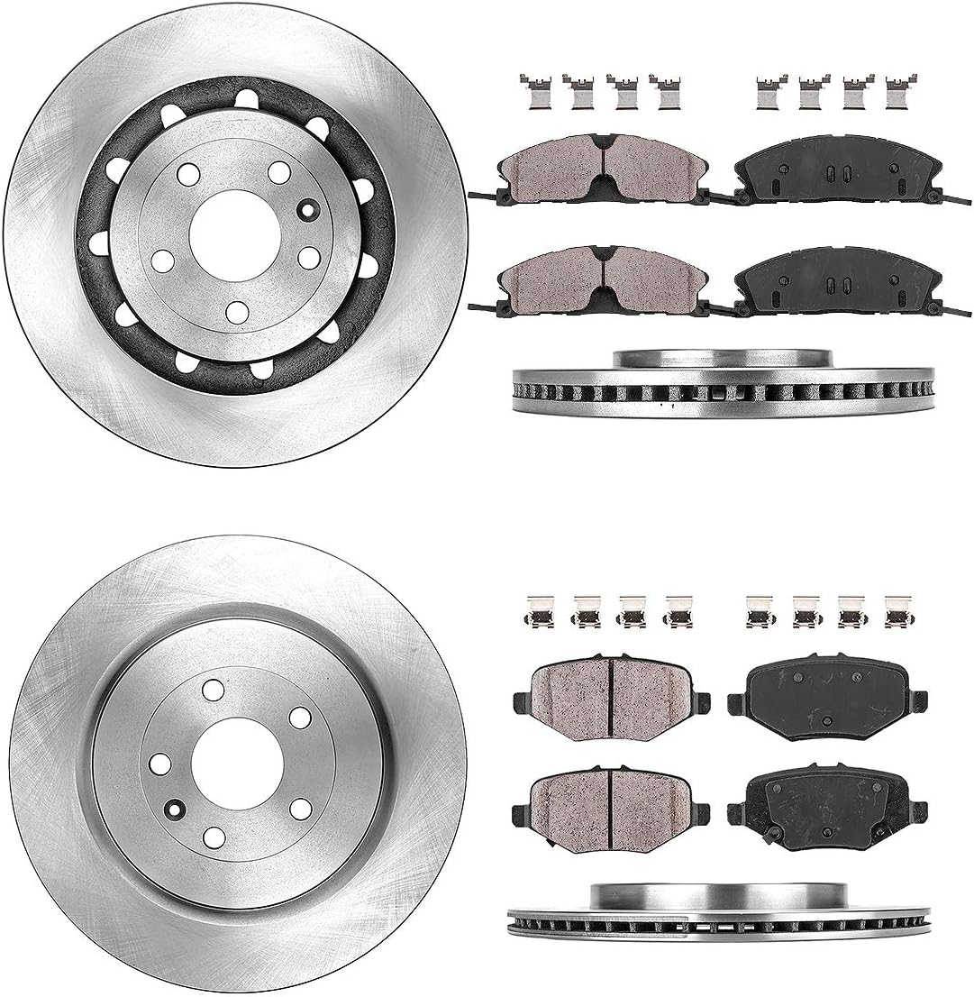 FRONT + REAR OE Brake Rotors + Ceramic Pads + Hardware U65469