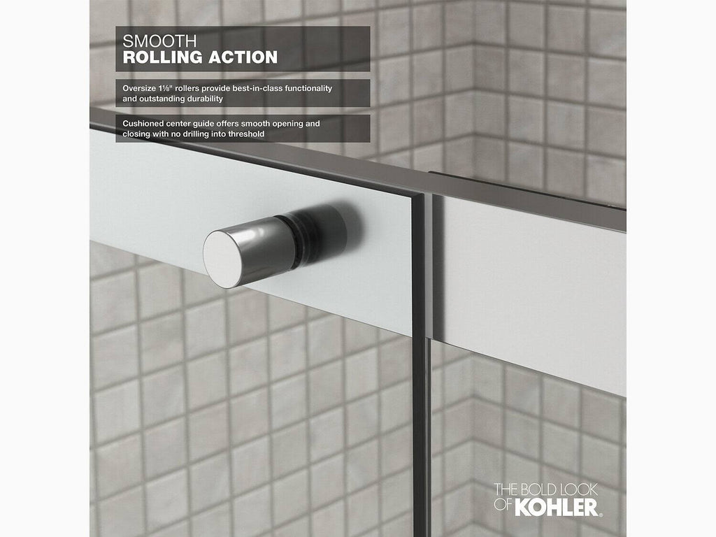 Tall Sliding Shower Door with Crystal Clear Glass B85456