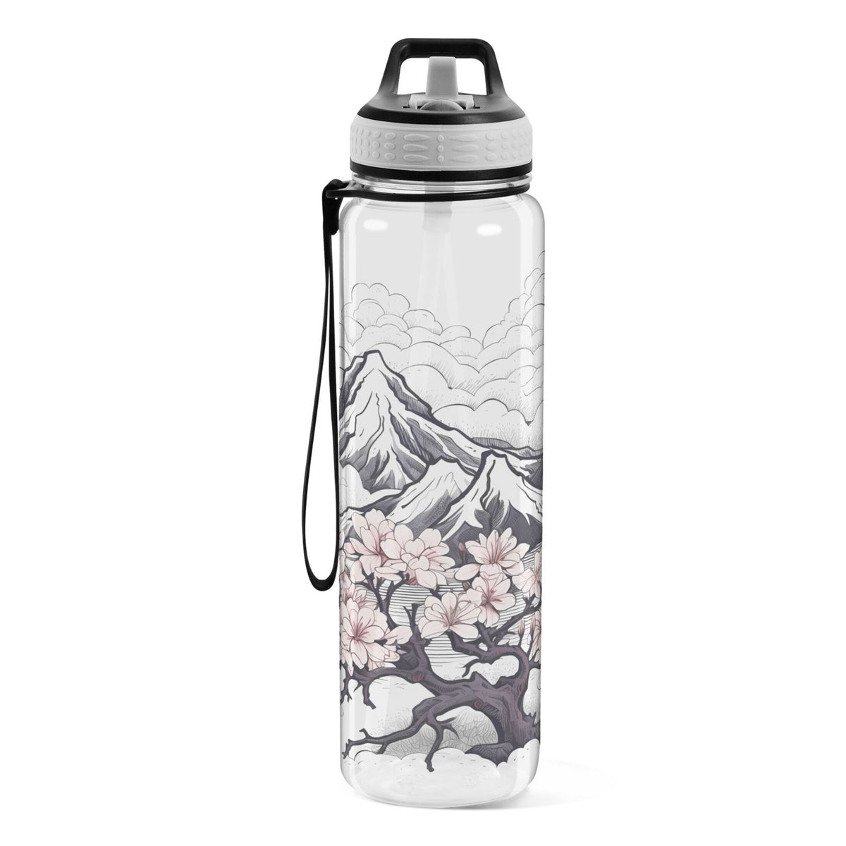 32oz Clear Tritan Water Bottle with Straw T25485
